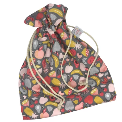 Cibi Bélelt kenyeres zsák - nagy, Szürke gyümölcsös (1 db)