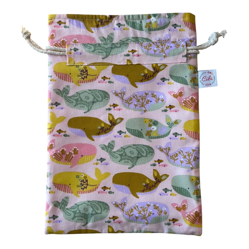 Cibi Bélelt kenyeres zsák - mini, Rózsaszín bálnák (1 db)