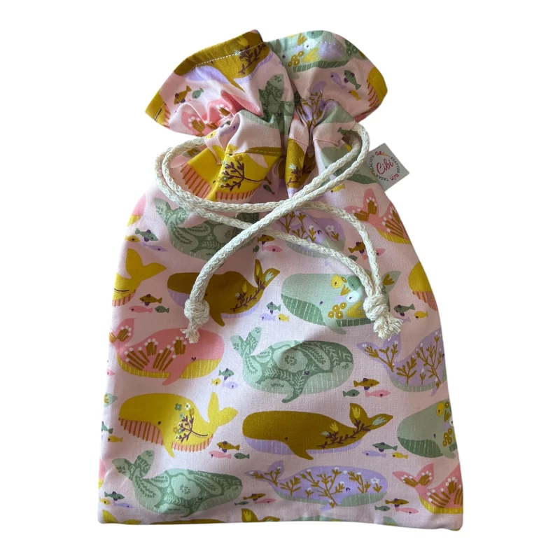 Cibi Bélelt kenyeres zsák - mini, Rózsaszín bálnák (1 db)