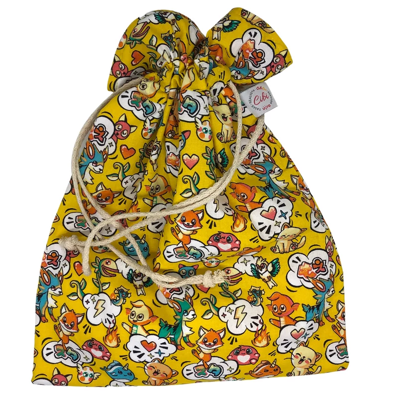 Cibi Bélelt kenyeres zsák - nagy, Yellow Cartoon (1 db)