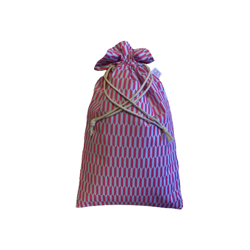 Cibi Bélelt kenyeres zsák - nagy, Pink-szürke palalelogramma (1 db)