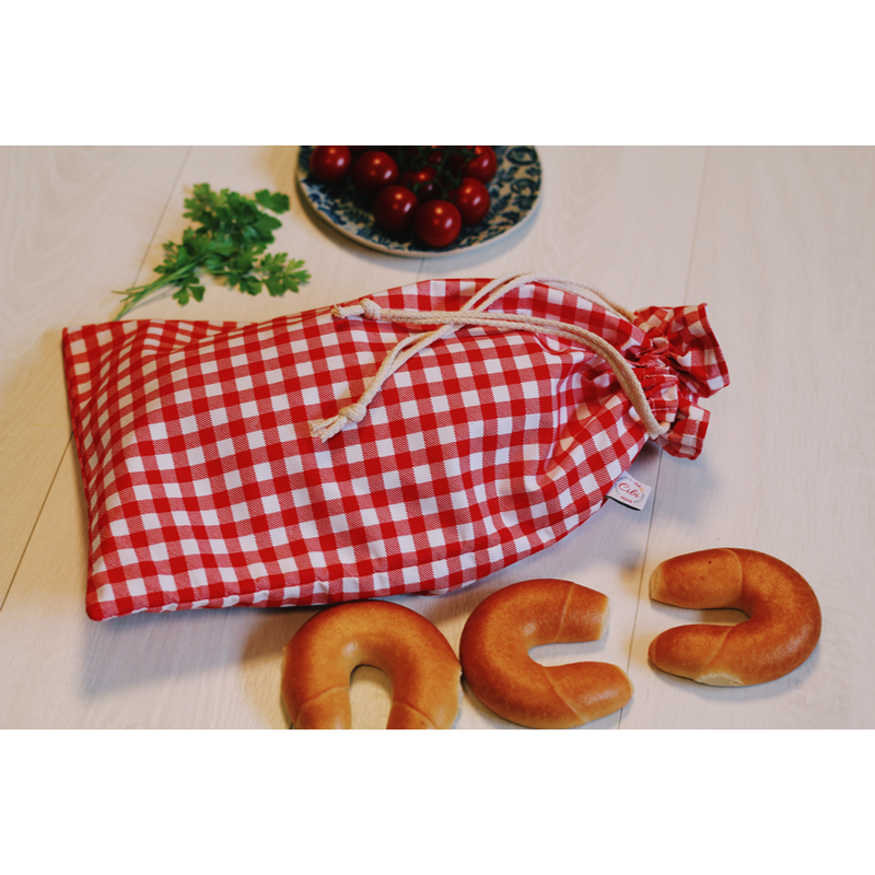 Cibi Bélelt kenyeres zsák - nagy, Piros kockás (1 db)